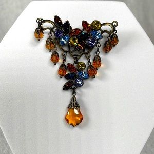 Kenny Ma Vintage Inspired Brooch Swarovski Crystals